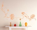 Beautiful Lotus Floral Vines Modern Wall Art Vinyl Decal